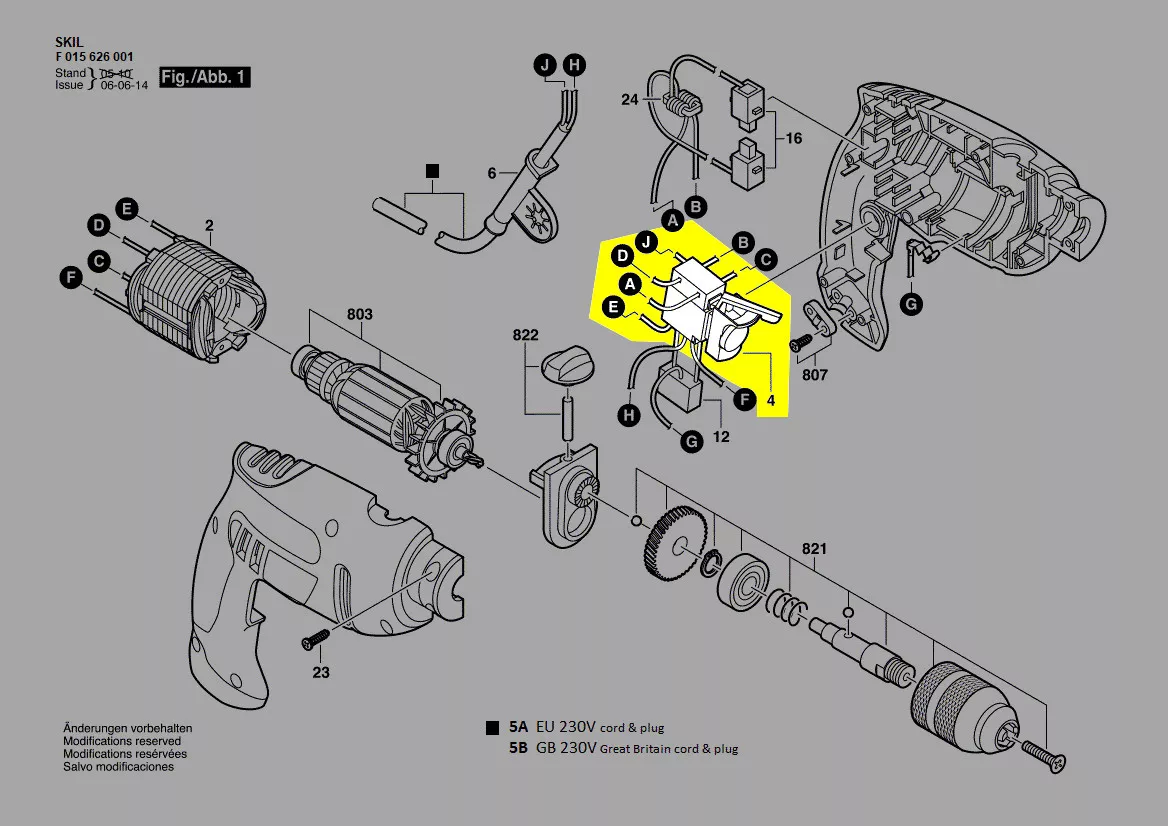 Interrupteur réf. 2610395555 SKIL